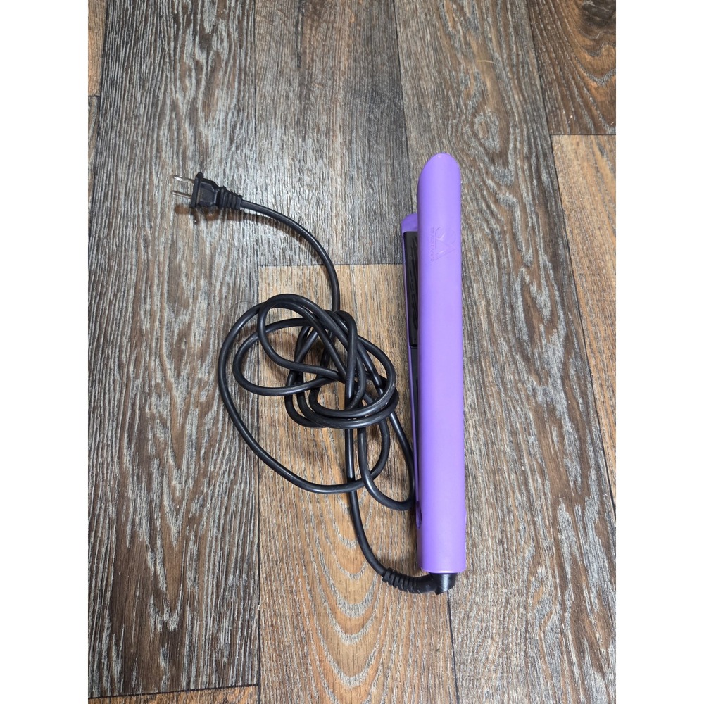 Straight Ahead Pro Ceramic Hair Straightener Flat Iron Purple Adjustable Temp